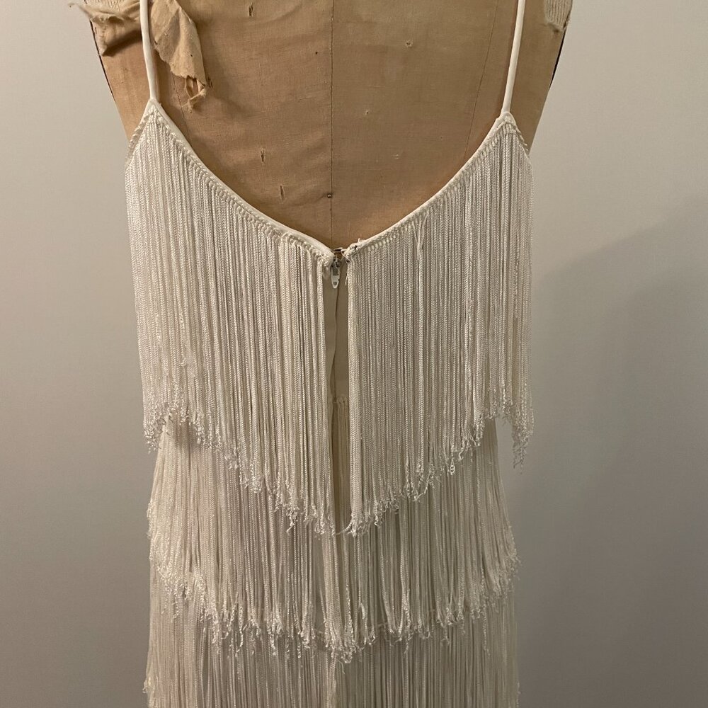 Elegant White Fringe Dress - Picture 2 of 16